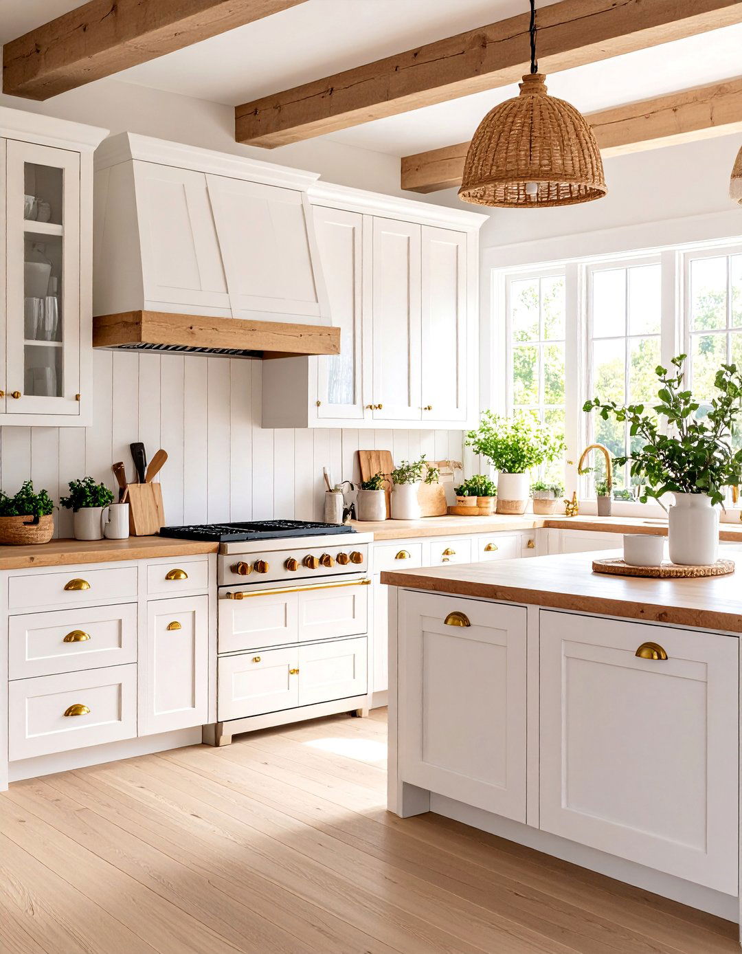 Modern Farmhouse White Cabinets with Brushed Gold Hardware - 25 White Kitchen Cabinets With Gold Hardwar