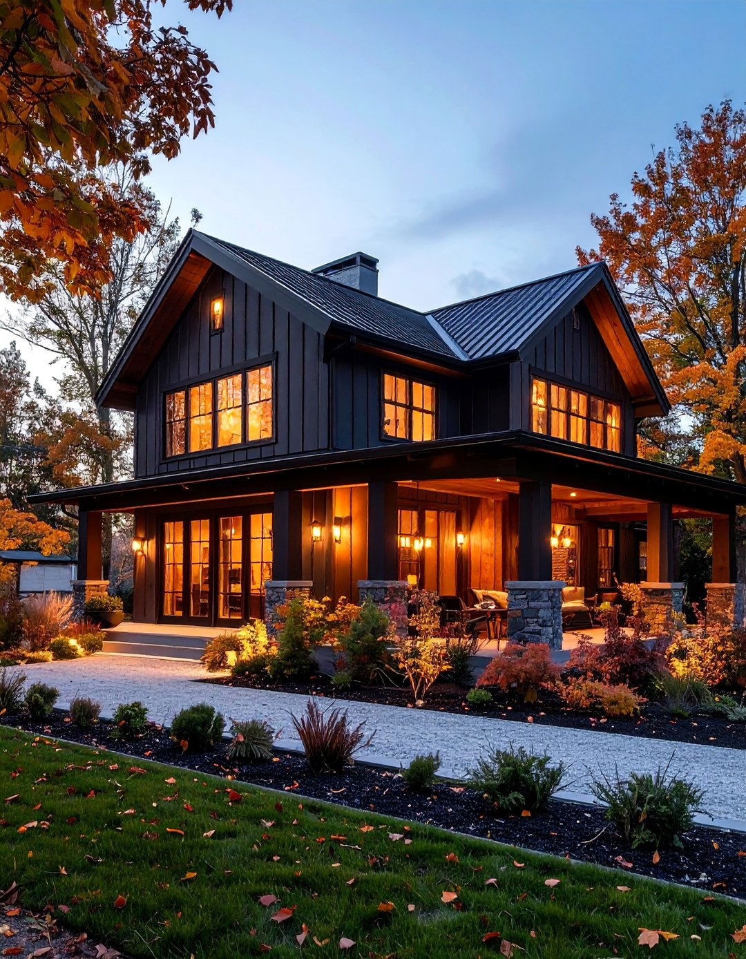 Modern Farmhouse with Industrial Lighting - 25 Modern Farmhouse Exterior
