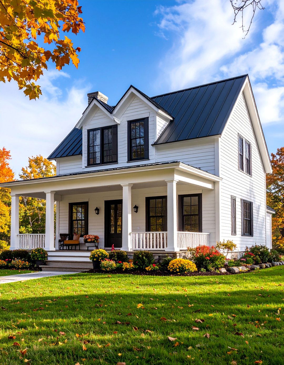 Modern Farmhouse with White Board and Batten Siding - 25 houses with black roofs