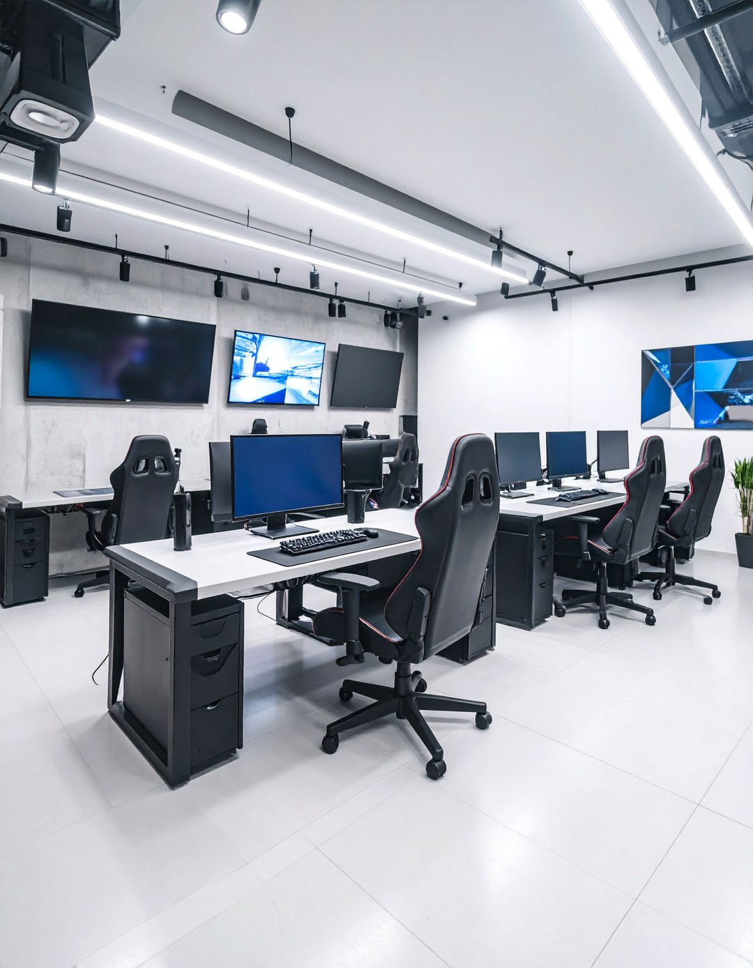 Modern Gaming Basement with Smart Technology - 25 Basement Game Room Ideas