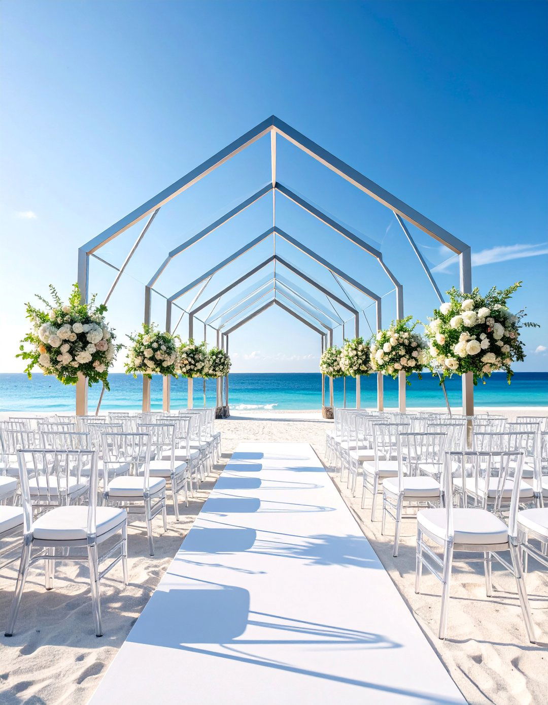 Modern Geometric Beach Wedding with Contemporary Flair - 25 Beach Wedding Ideas