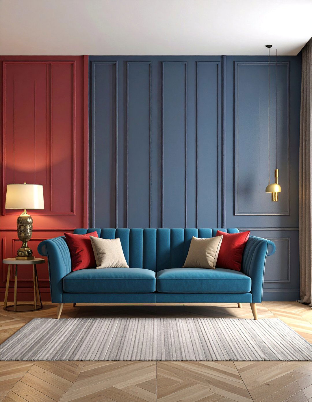 Modern Geometric Beadboard Pattern Wall - 25 Beadboard Wall Ideas