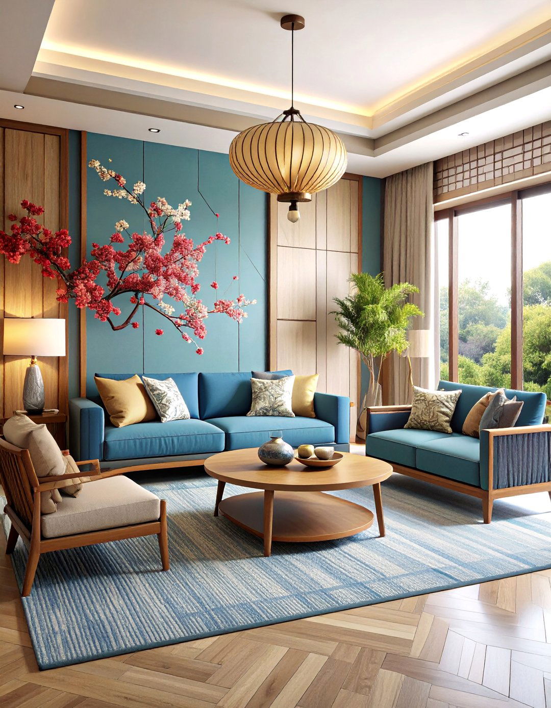 Modern Geometric Chinoiserie Living Room - 25 Chinoiserie Living Room Ideas