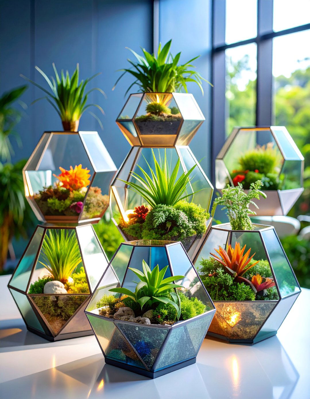 Modern Geometric Crystal Light Gardens - 25 Wedding Decoration Ideas