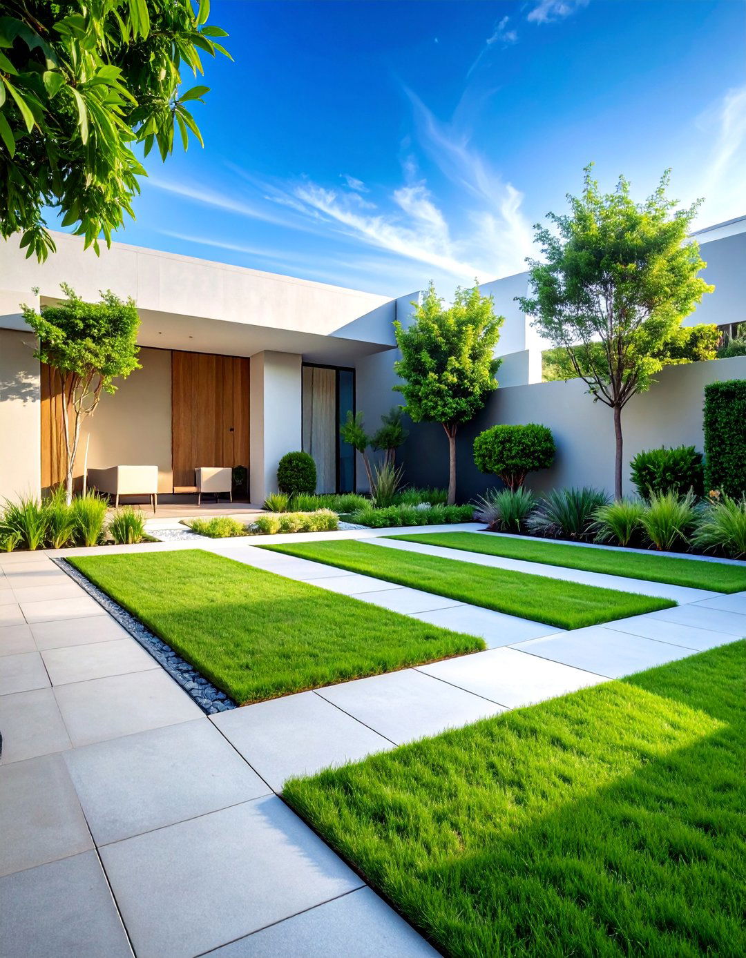 Modern Geometric Garden Layout with Clean Lines - 25 Garden Layout Ideas
