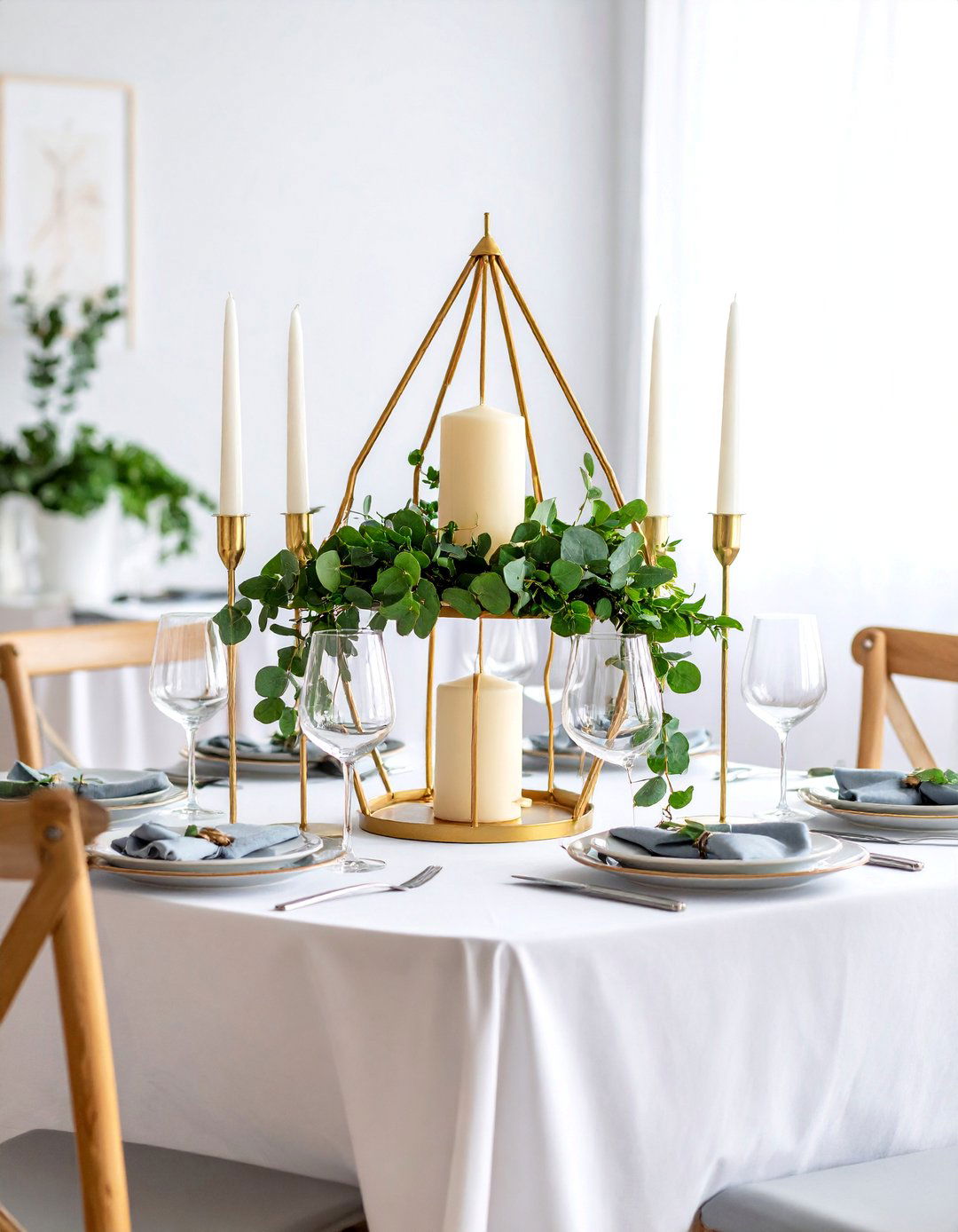 Modern Geometric Gold Lantern Centerpiece - 25 Lantern Centerpiece Ideas