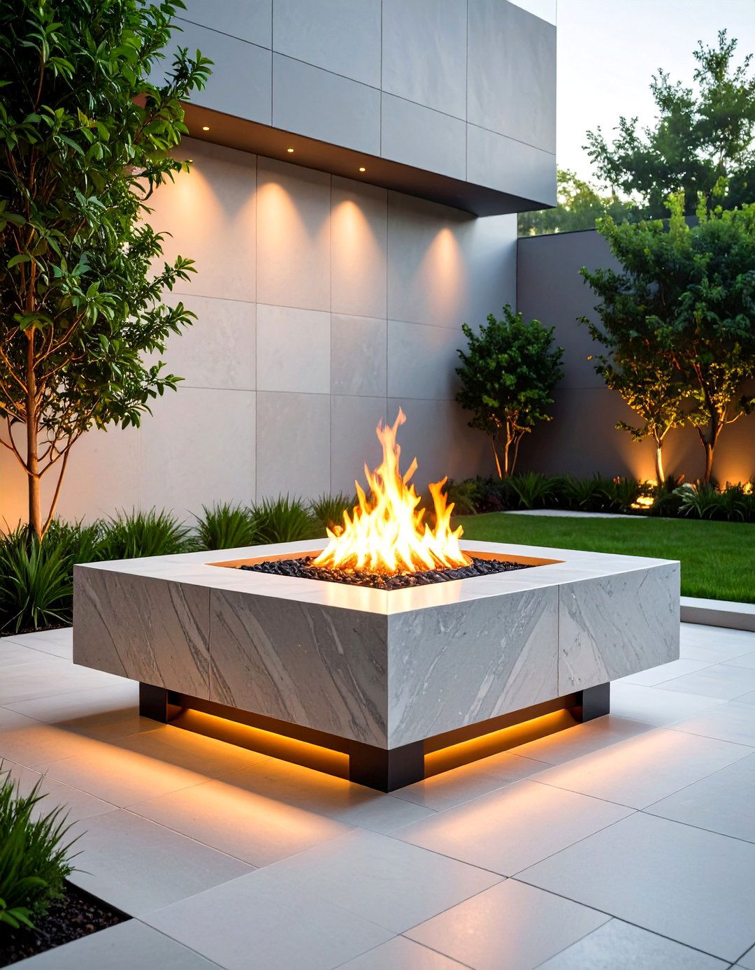 Modern Geometric Stone Fire Pit - 25 Rock Fire Pit Ideas