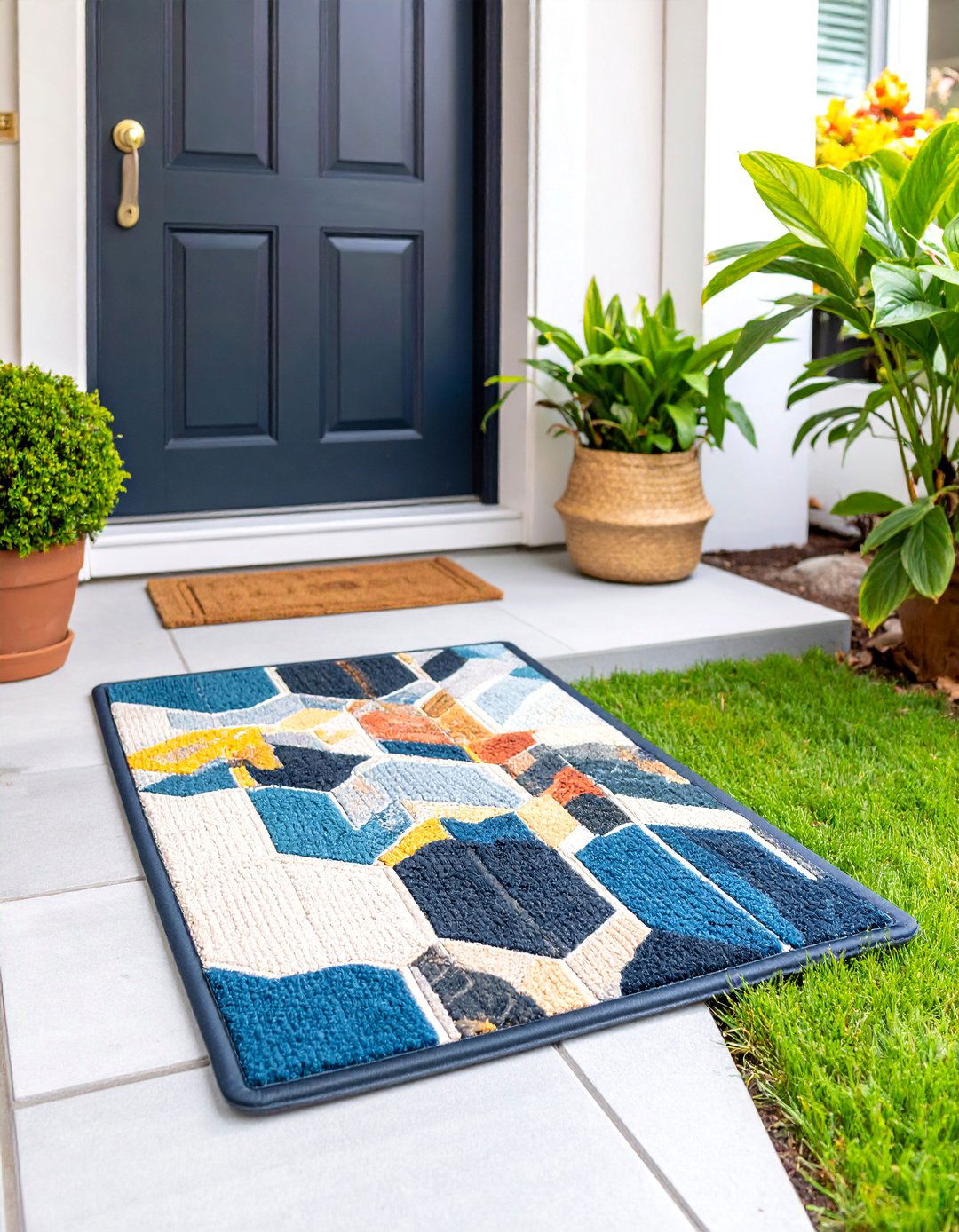 Modern Geometric Washable Mat - 25 Front Door Mat Ideas