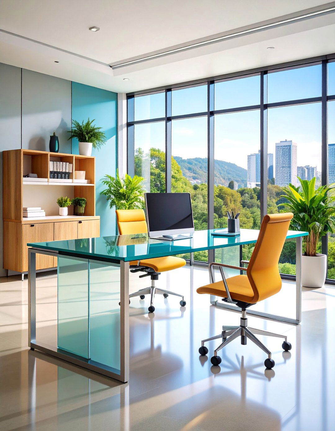 Modern Glass Desk with Transparent Elements - 25 Desk Decor Ideas