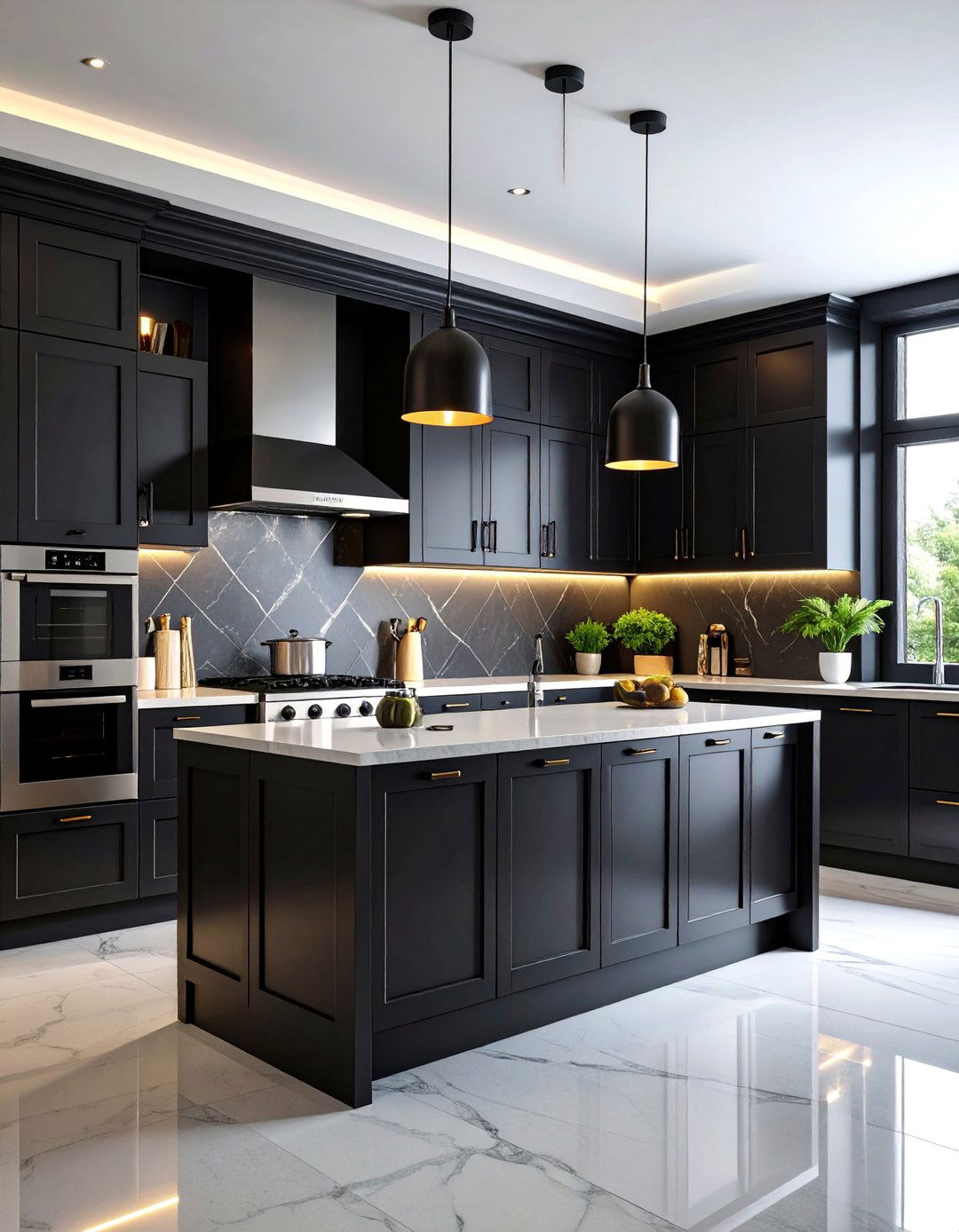 Modern Gothic Kitchen with Sleek Black Surfaces - 25 Gothic Kitchen Ideas