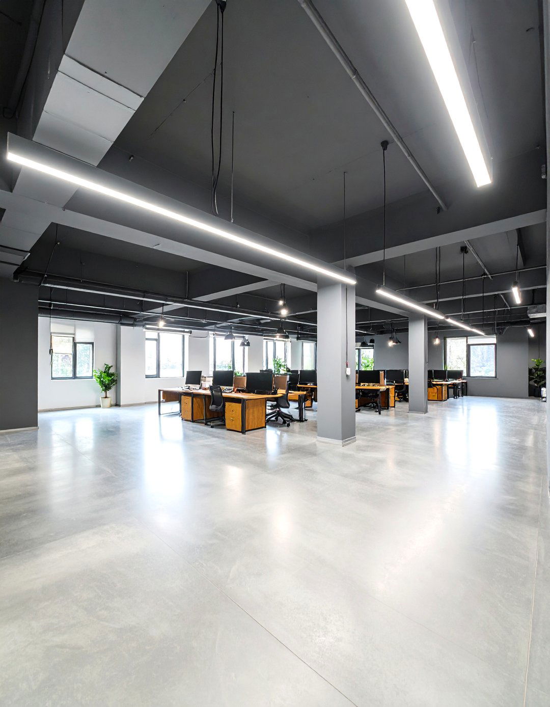Modern Gray Exposed Ceiling with Contemporary Design - 25 Exposed Basement Ceiling Ideas