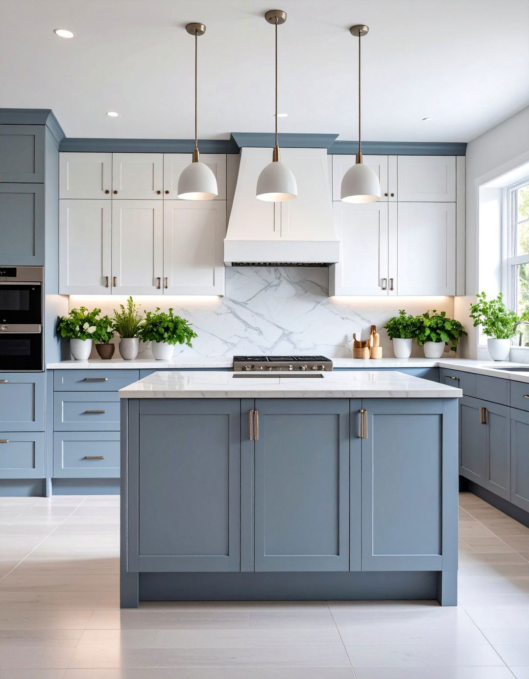 Modern Gray and White Minimalist Kitchen
