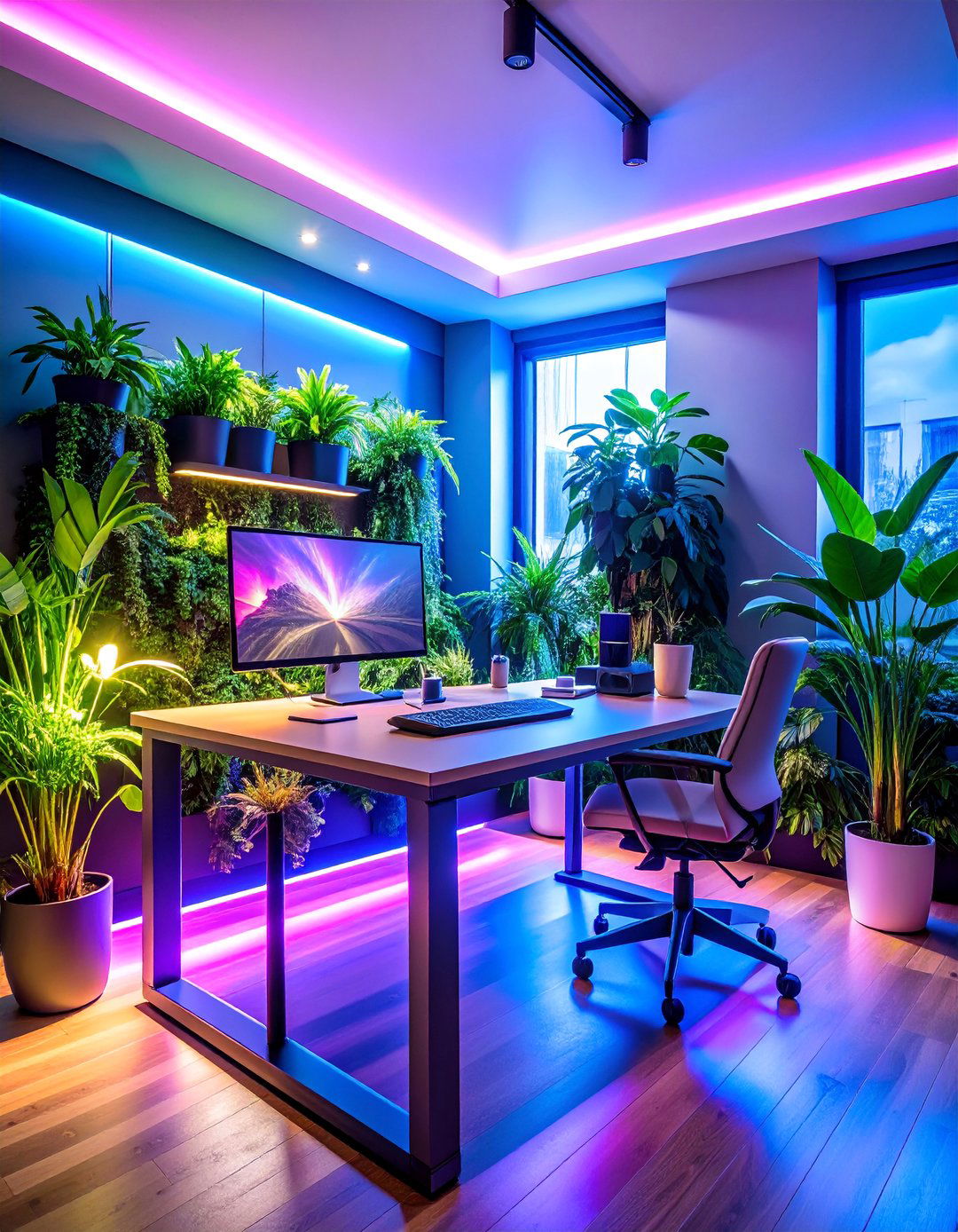 Modern Green Office with Smart Technology - 25 Green Home Office Ideas