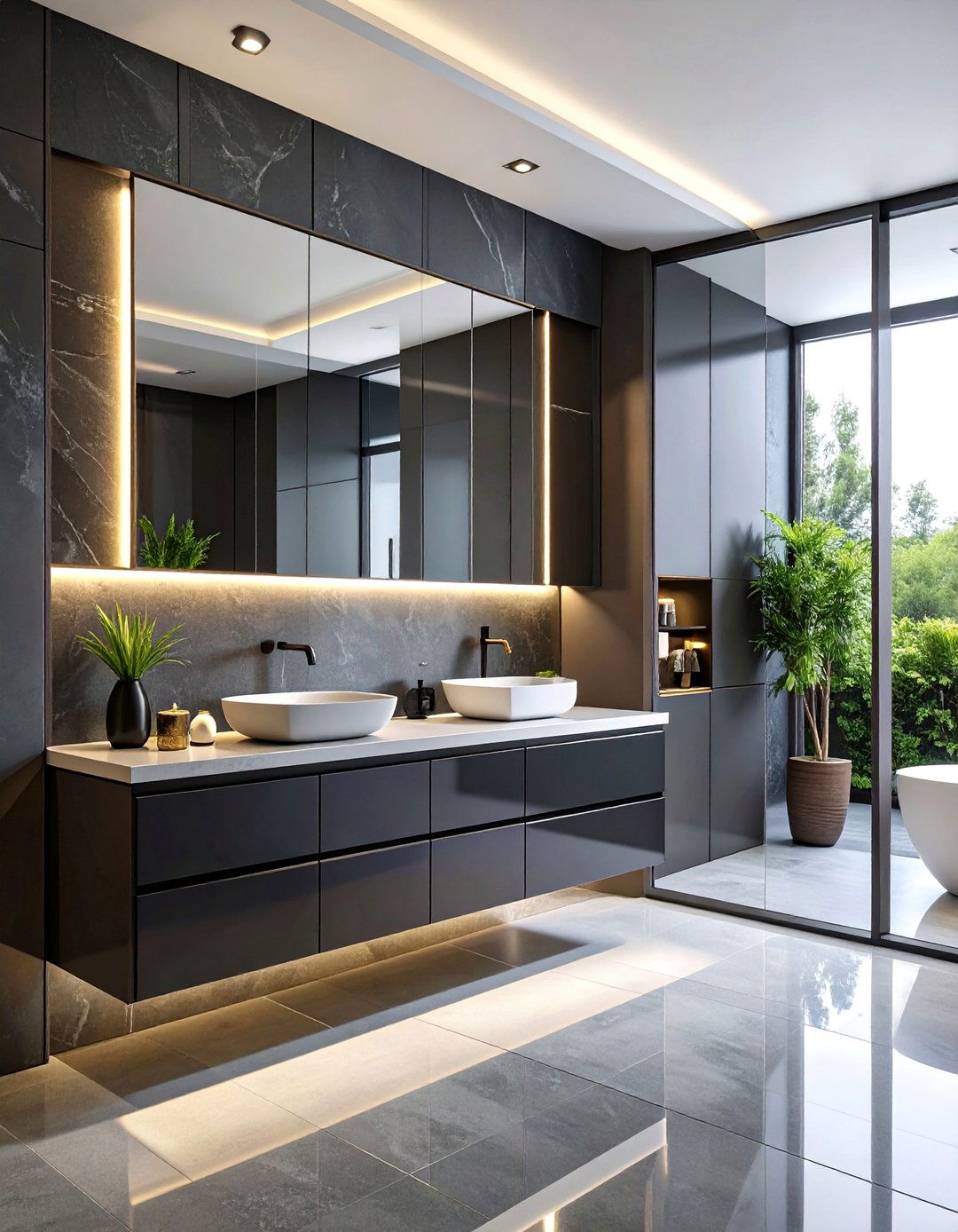 Modern High Gloss Lacquer Vanity - 25 Bathroom Cabinet Ideas