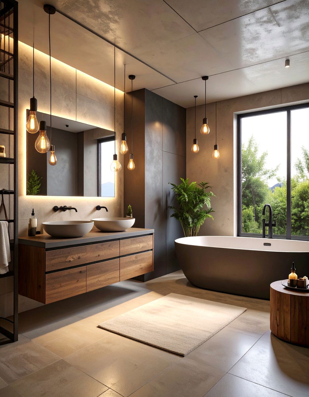Modern Industrial Beige Loft - 25 Beige Bathroom Ideas