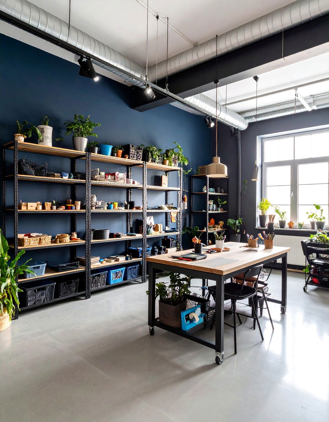 Modern Industrial Craft Space - 25 Small Craft Room Ideas