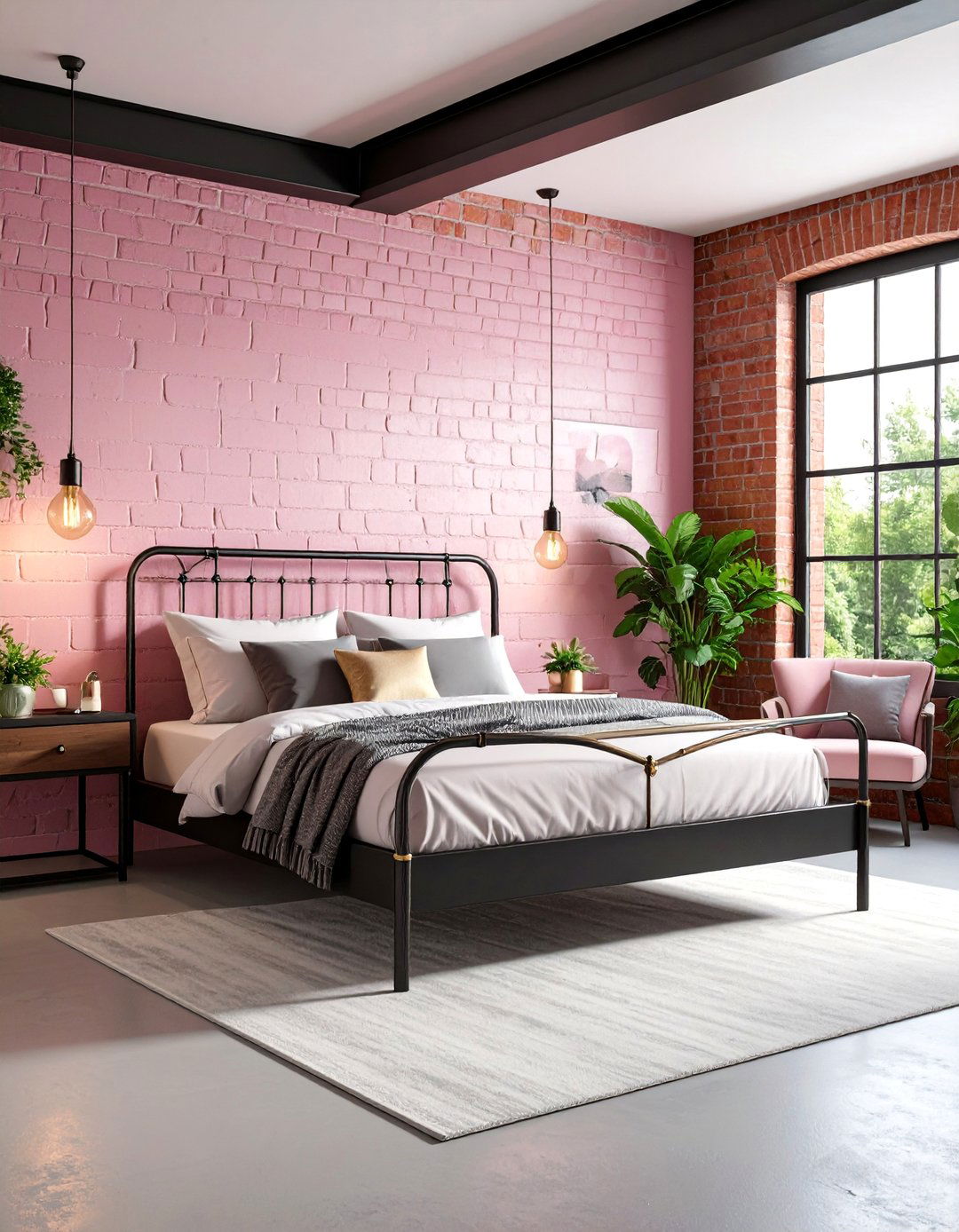 Modern Industrial Pink and Gold Loft - 25 Pink and Gold Bedroom Ideas