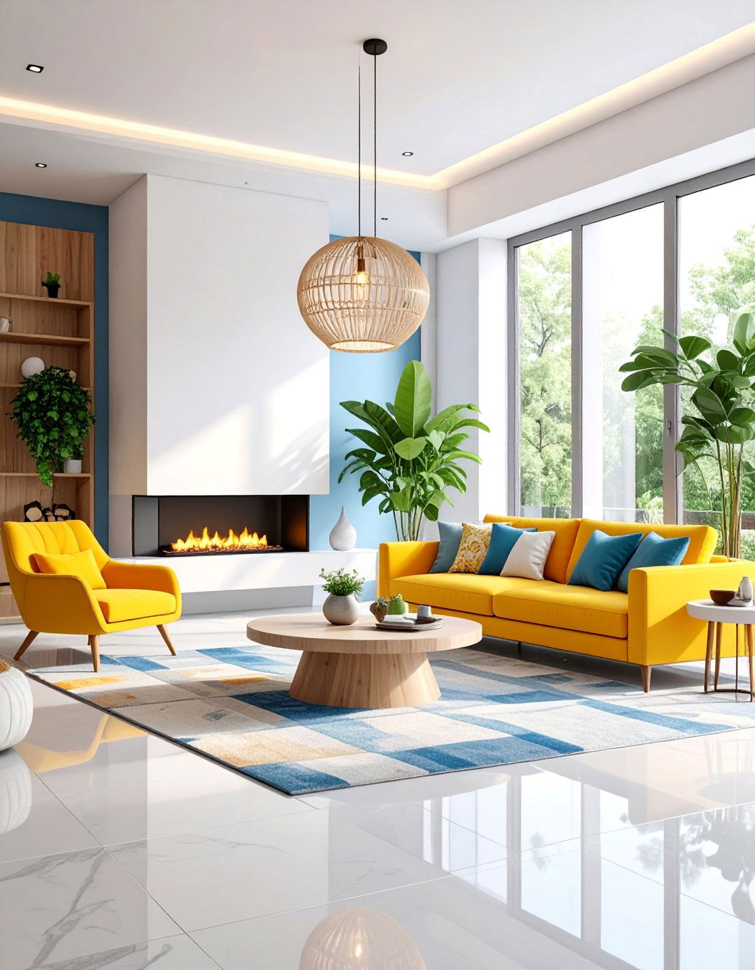 Modern Inset Log Burner with Sleek Tile Surround - 25 Log Burner Ideas