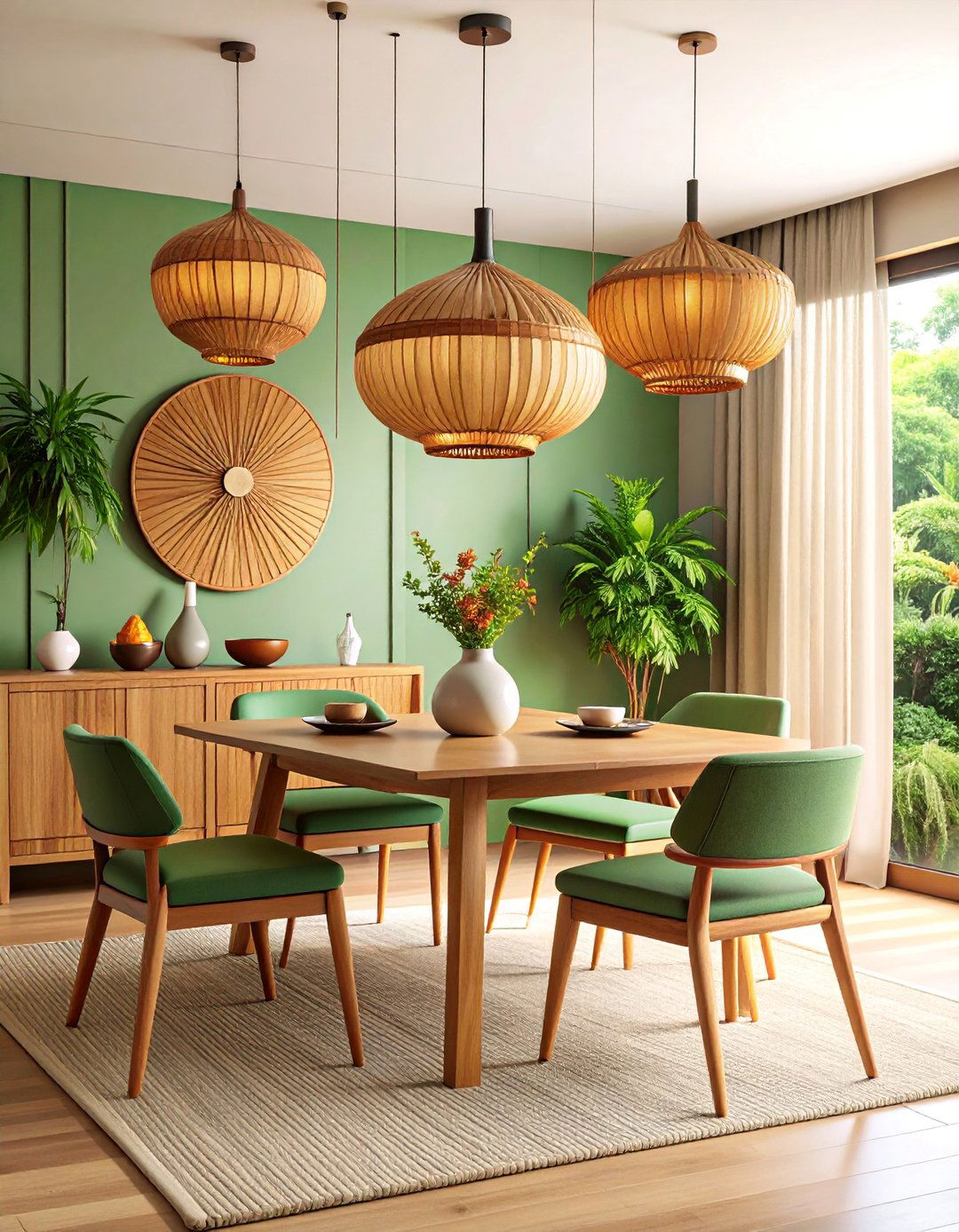 Modern Japanese Dining Room with Pendant Lighting - 25 Japanese Interior Design Ideas