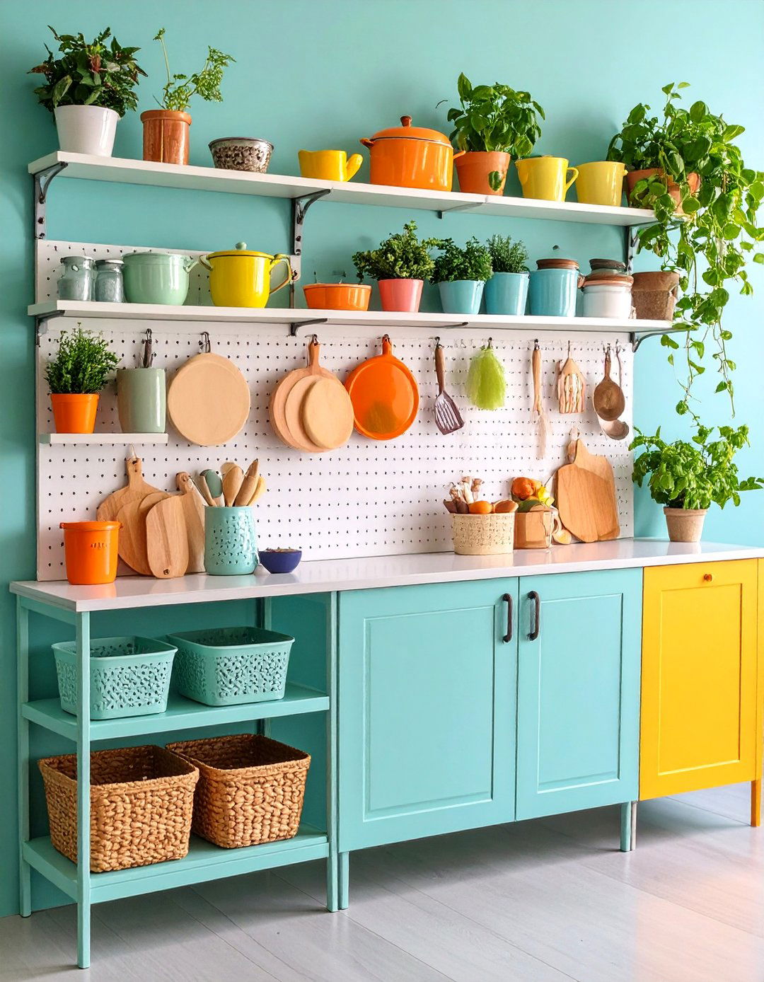 Modern Kitchen Command Center Pegboard - 25 Pegboard Ideas
