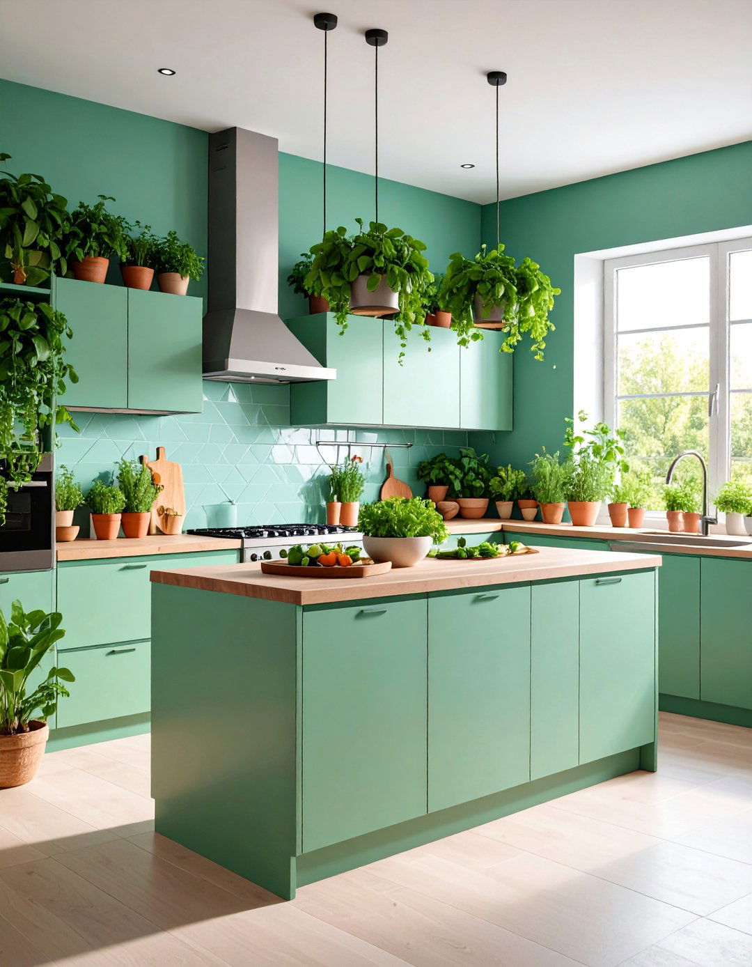Modern Kitchen with Integrated Herb Garden - 25 Minimalist Interior Design Ideas