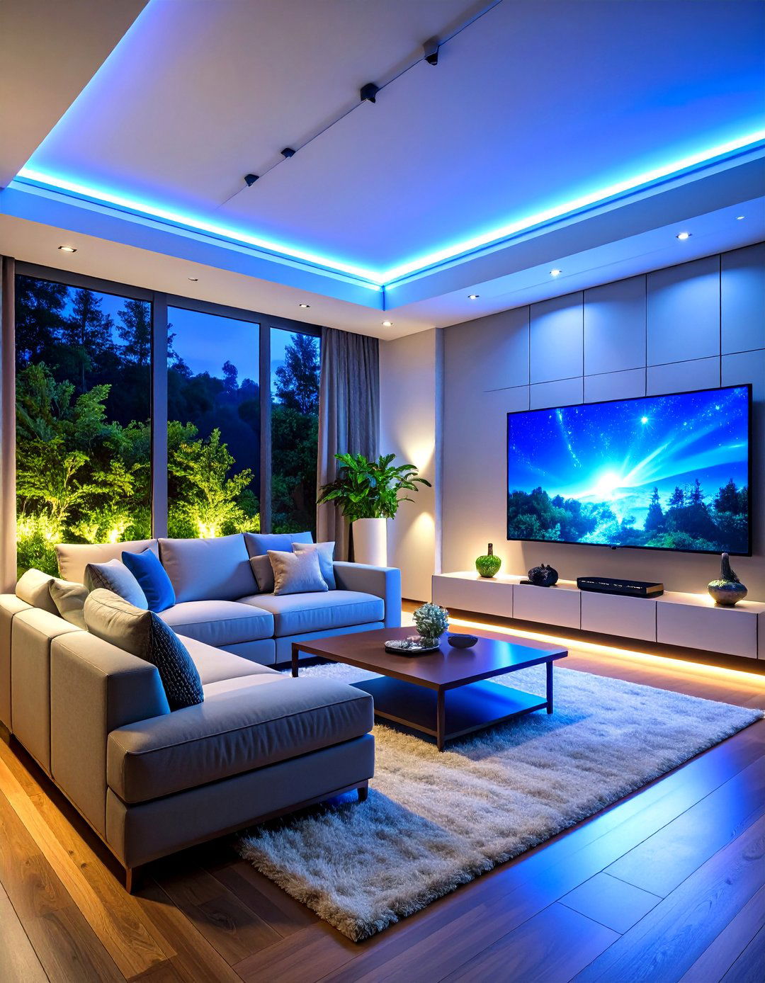 Modern LED Panel Flush Mount - 25 Living Room Ceiling Lighting Ideas