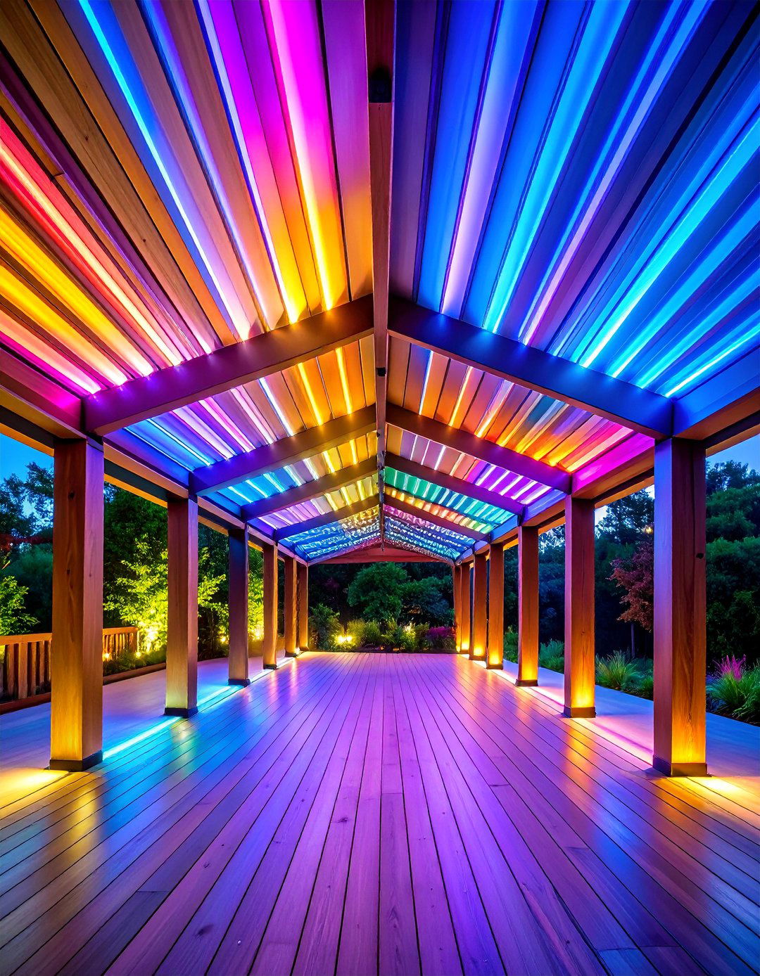 Modern LED Strip Ceiling Installation - 25 Gazebo Lighting Ideas