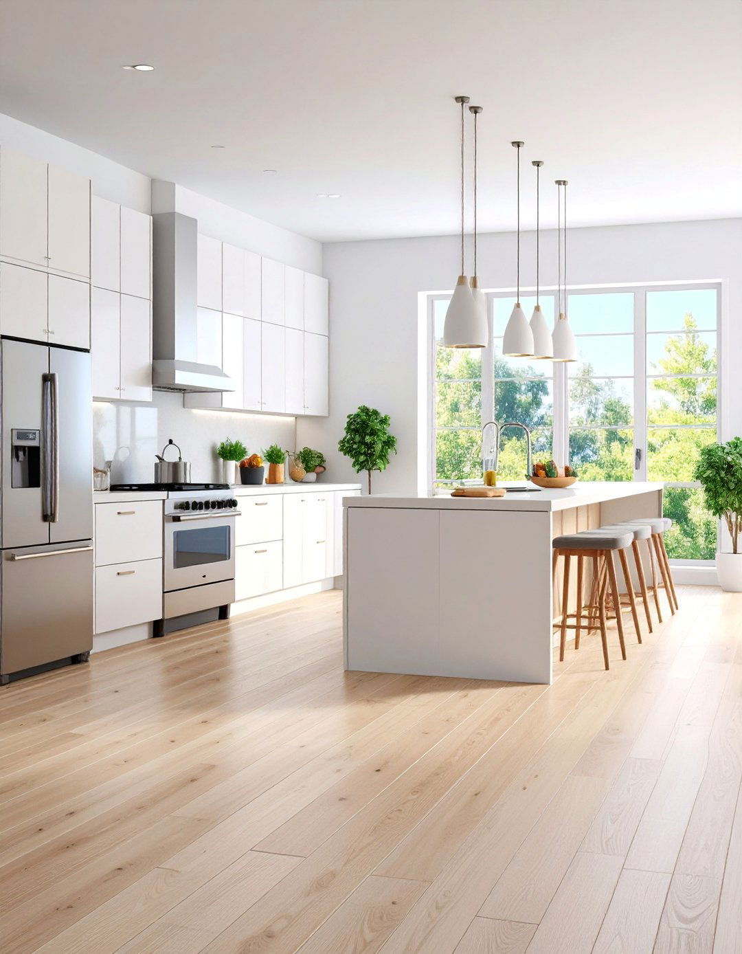 Modern Light Maple Kitchen with Sleek Surfaces - 25 Kitchens With Wood Floors
