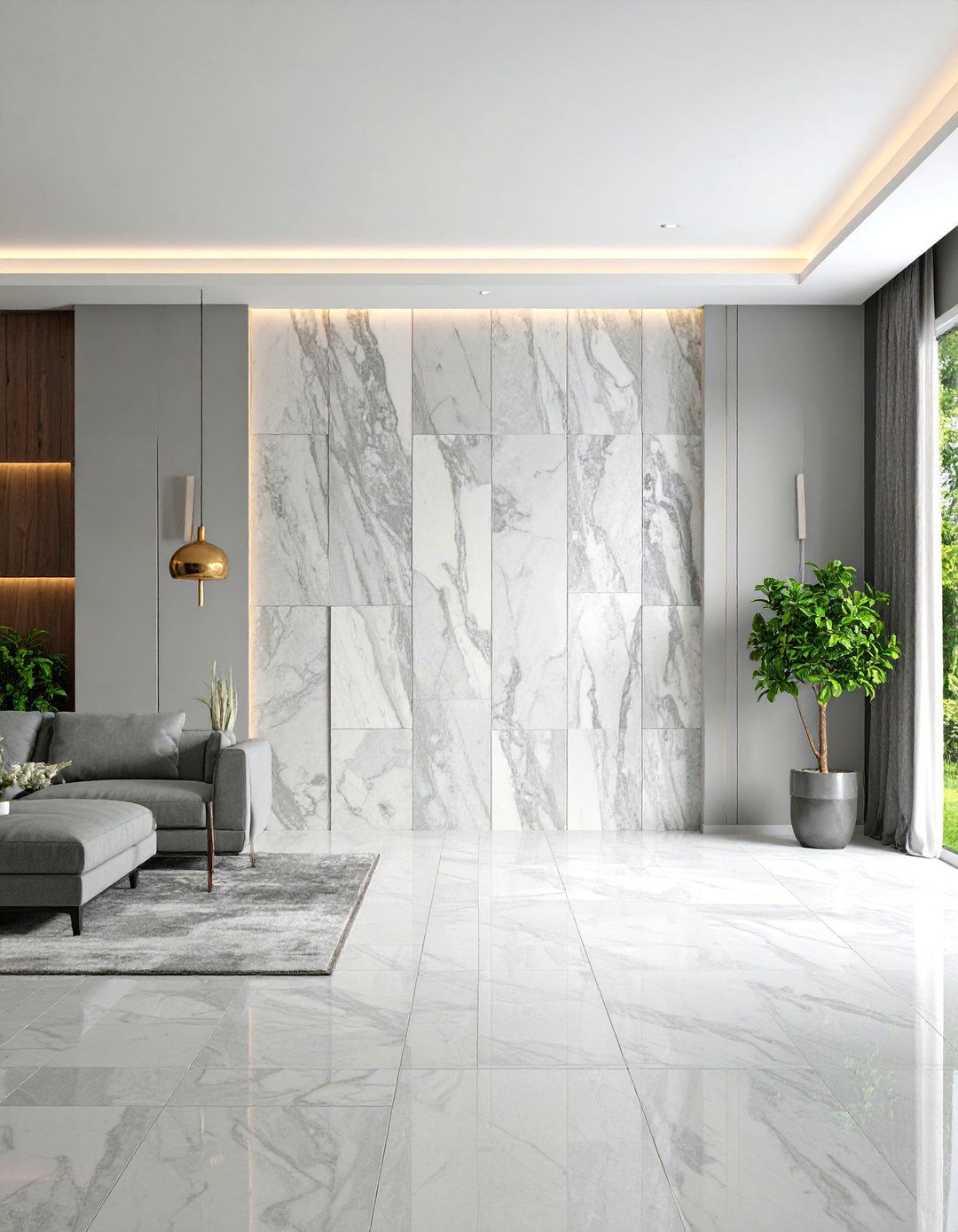 Modern Limestone Feature Wall - 25 Stone Wall Ideas