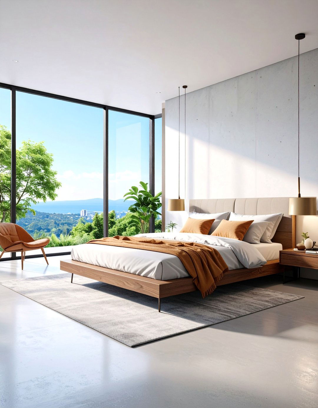 Modern Loft Bedroom with Floor to Ceiling Windows - 25 Loft Bedroom Ideas