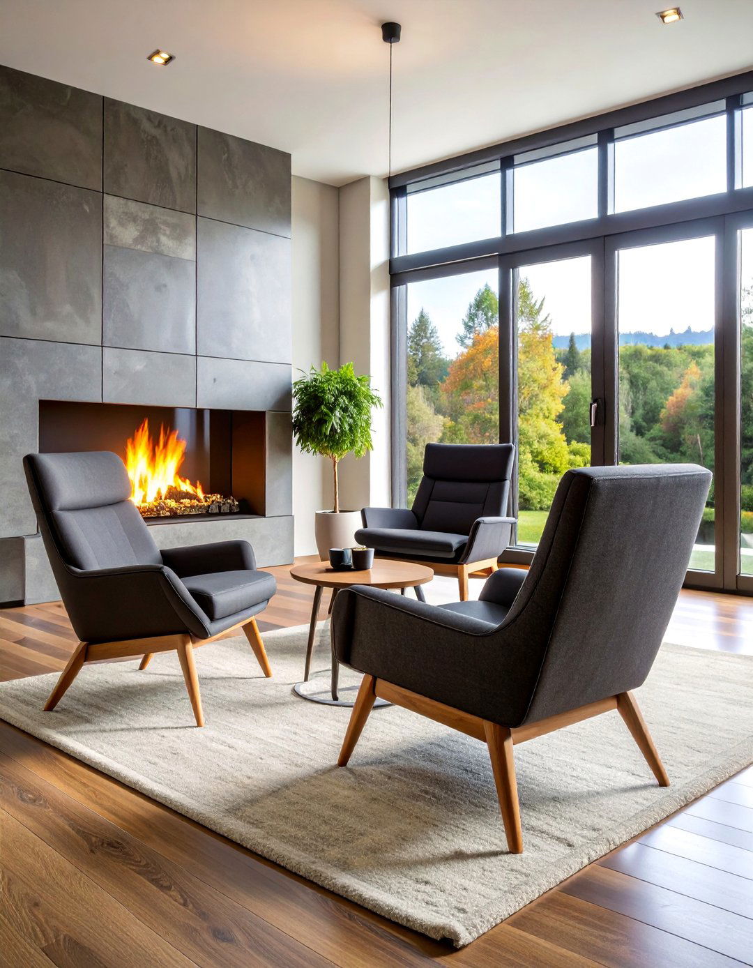 Modern Lounge Chairs with Ergonomic Design - 25 Chairs in Front of Fireplace Ideas