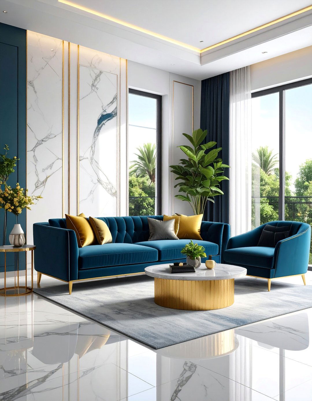 Modern Luxury Black Velvet Sofa Penthouse - 25 Living Room Ideas With Black Couches