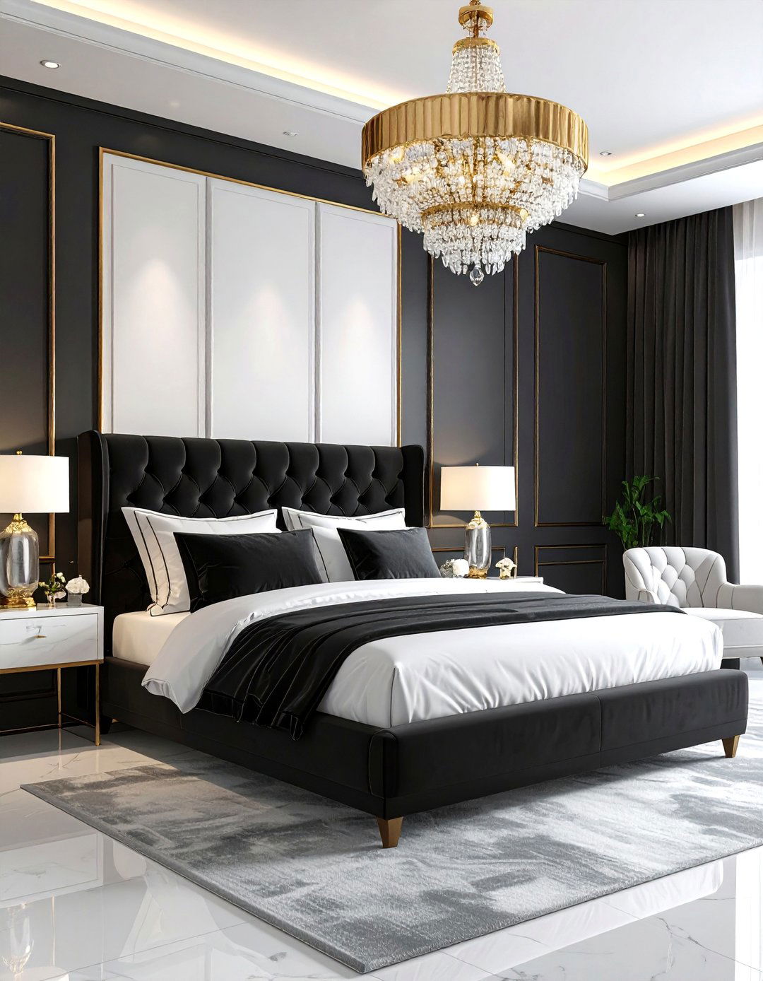 Modern Luxury Black and White Bedroom - 25 Black and White Bedroom Ideas