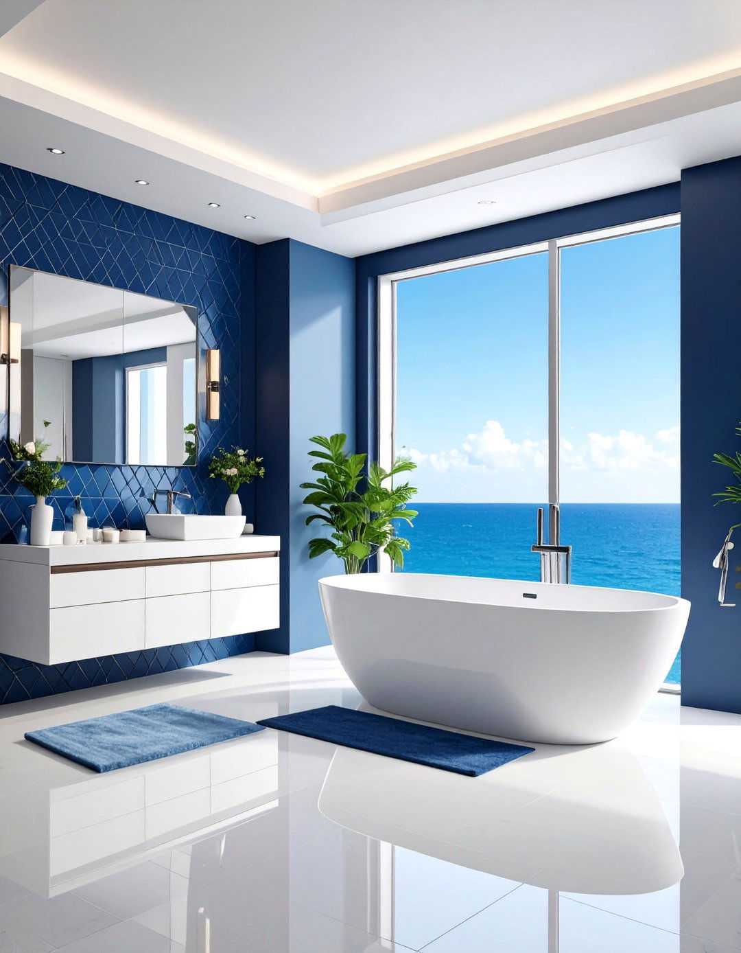 Modern Marina Minimalism - 25 Nautical Bathroom Ideas