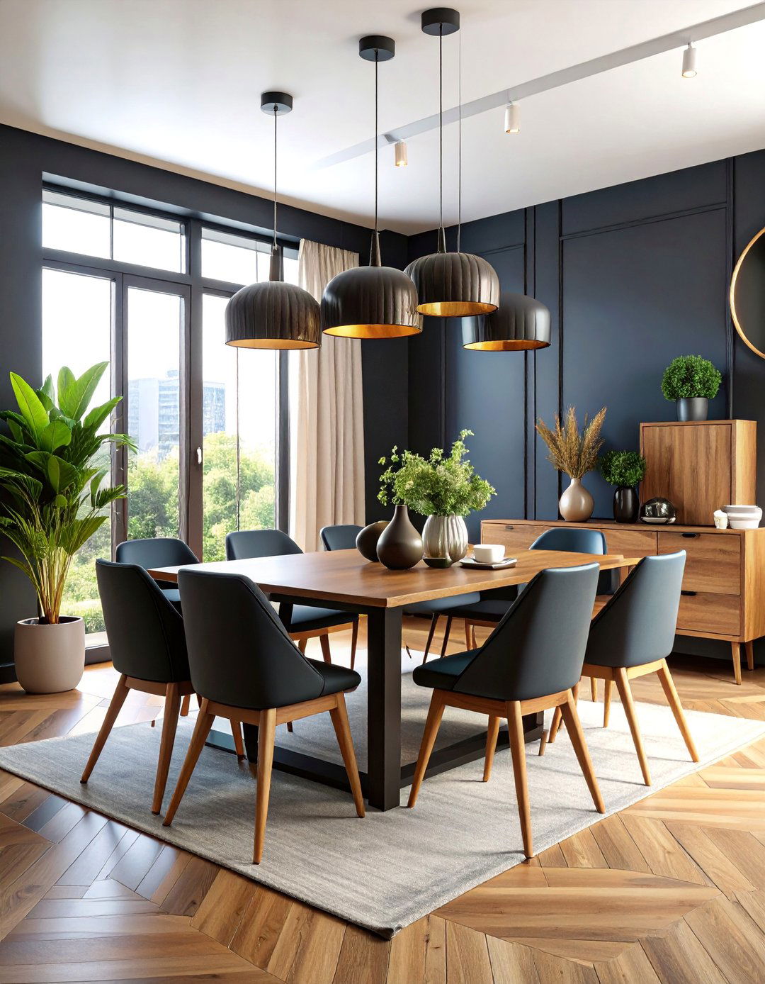 Modern Matte Black and Natural Wood Theme - 25 Painted Furniture Ideas