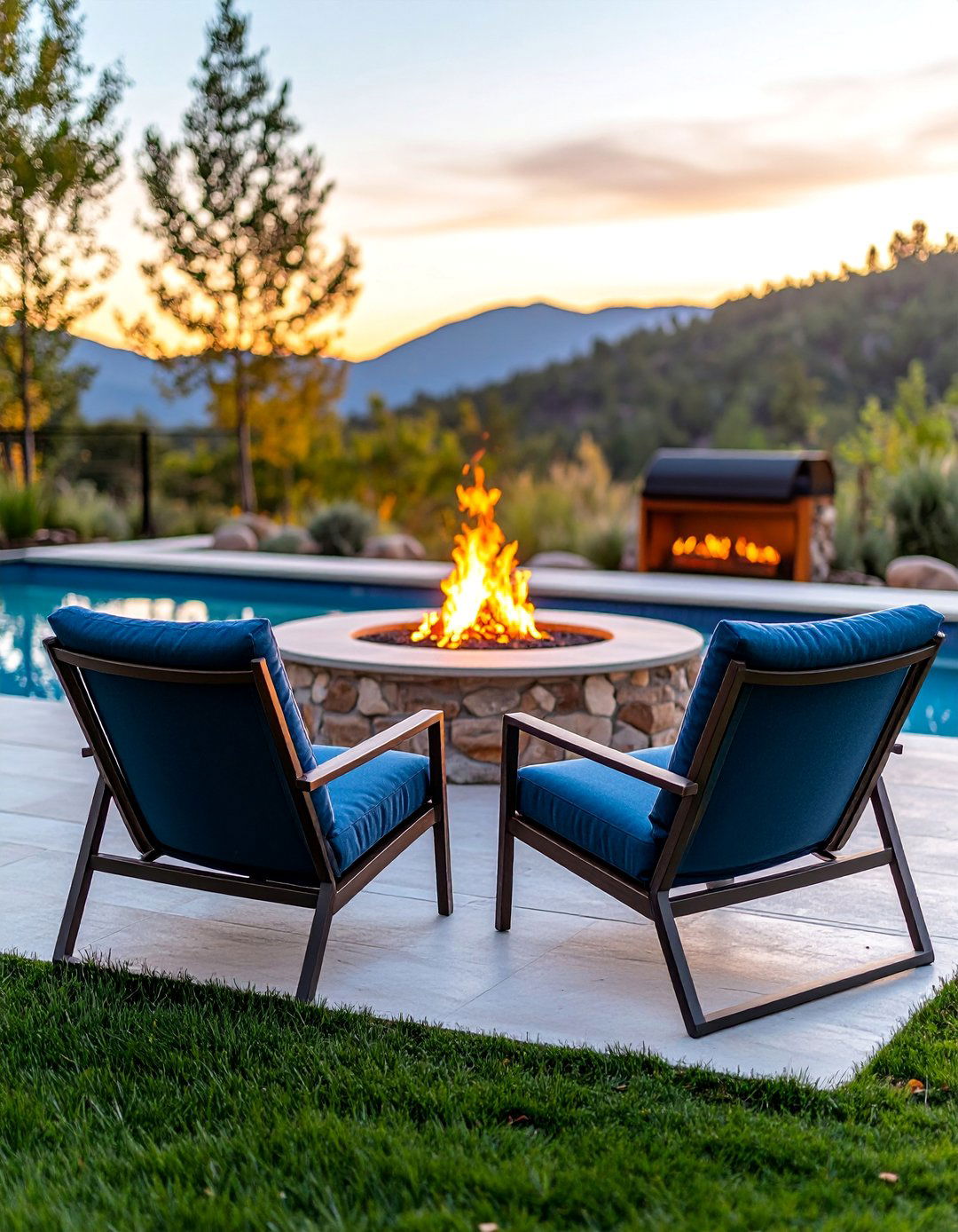 Modern Metal Sling Chairs with Heat Resistant Frames - 25 Fire Pit Chair Ideas
