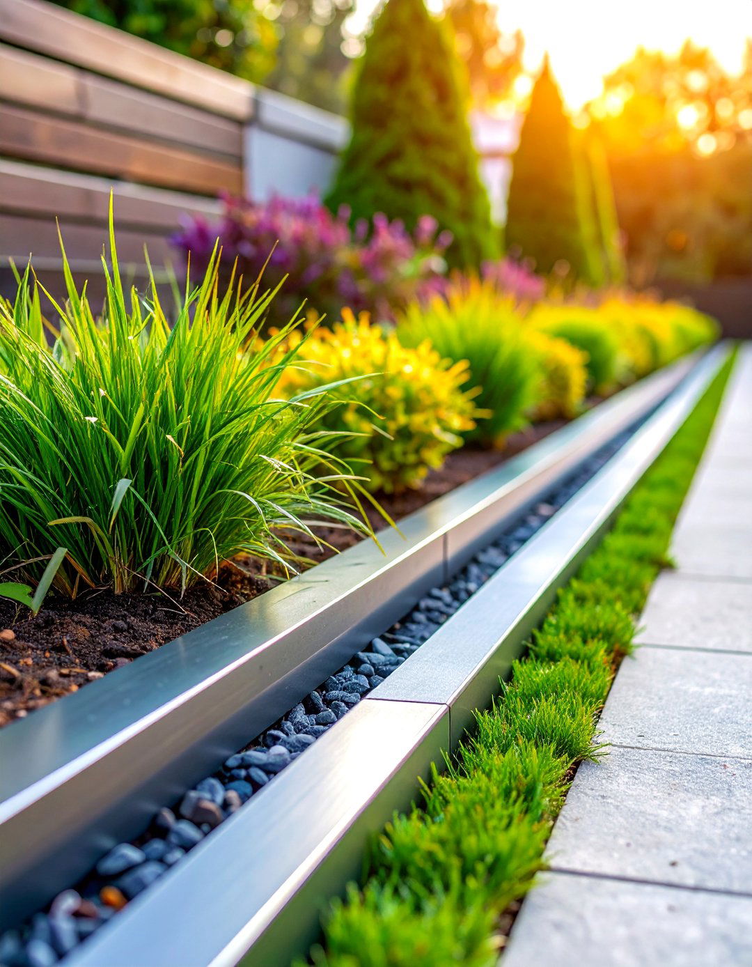 Modern Metal Strip Edging - 25 Garden Edging Ideas