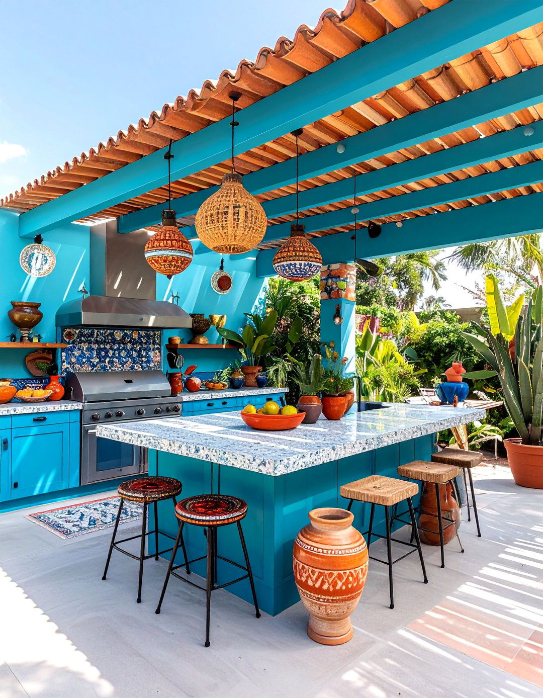 Modern Mexican Pavilion Kitchen - 25 Mexican Outdoor Kitchen Ideas