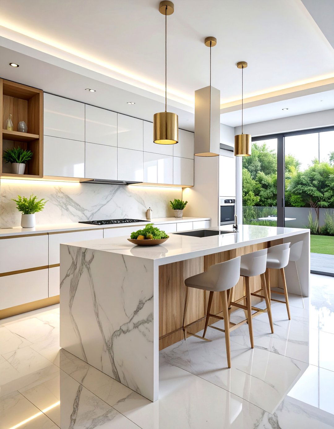 Modern Milanese Minimalist Kitchen with Curved Islands - 25 Italian Kitchen Design Ideas