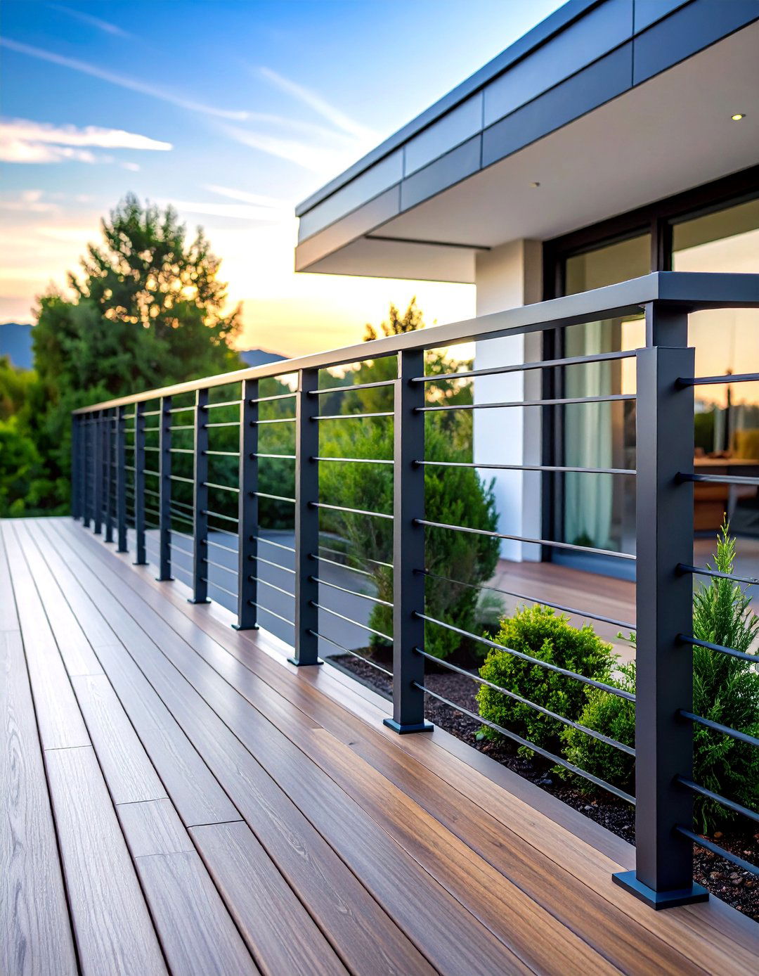 Modern Minimalist Aluminum Deck Railing - 25 Metal Deck Railing Ideas