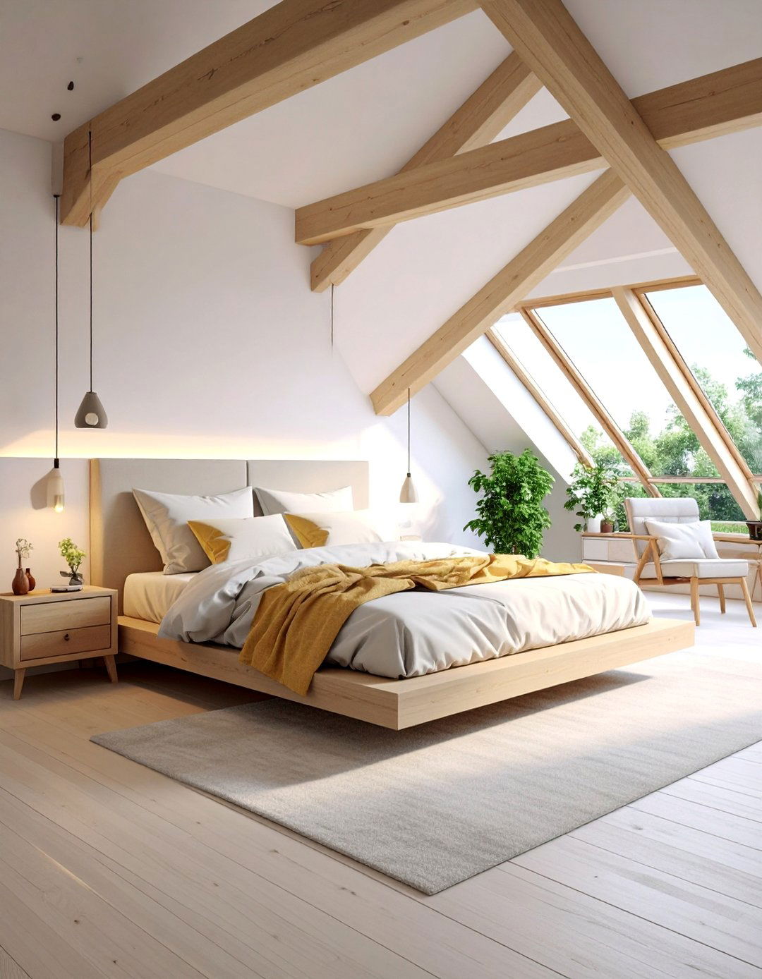 Modern Minimalist Attic Bedroom with Clean Lines - 25 Attic Bedroom Ideas