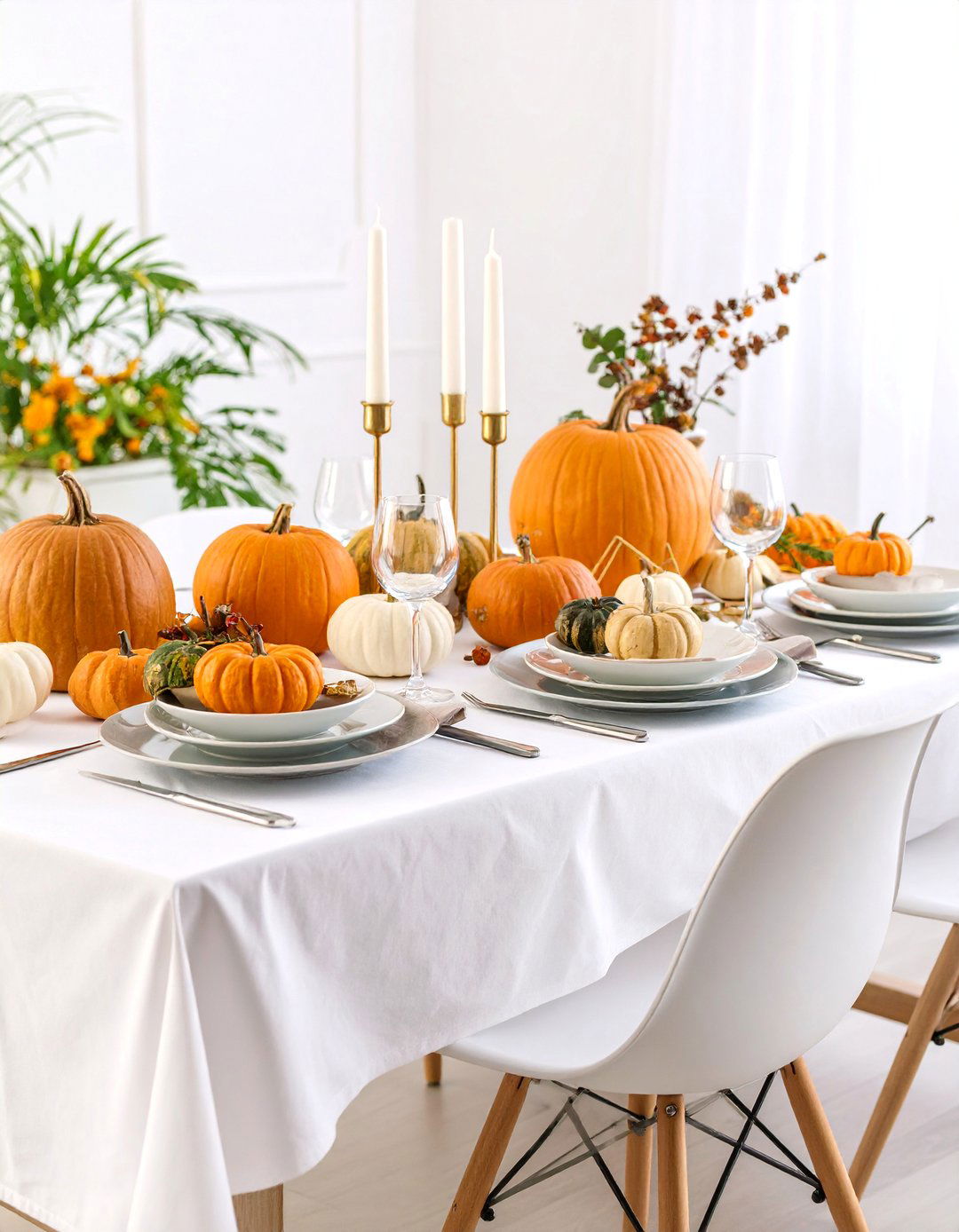 Modern Minimalist Autumn Dining Room - 25 Thanksgiving Decoration Ideas
