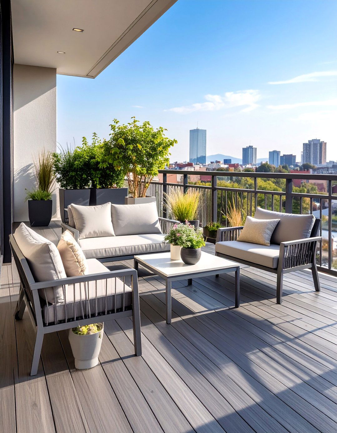 Modern Minimalist Balcony with Clean Lines - 25 Balcony Deck Ideas