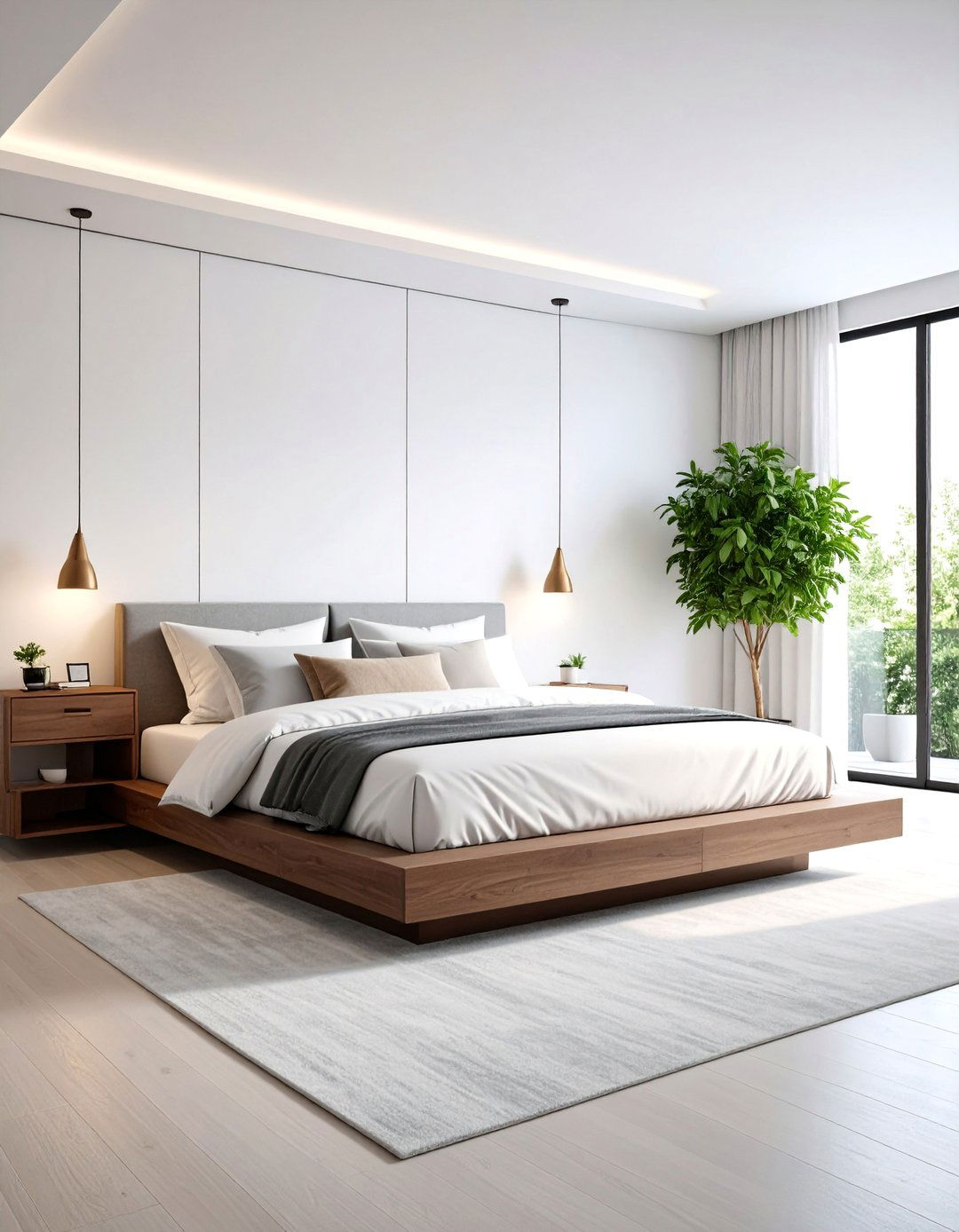 Modern Minimalist Bedroom with Platform Bed - 25 Men's Bedroom Ideas