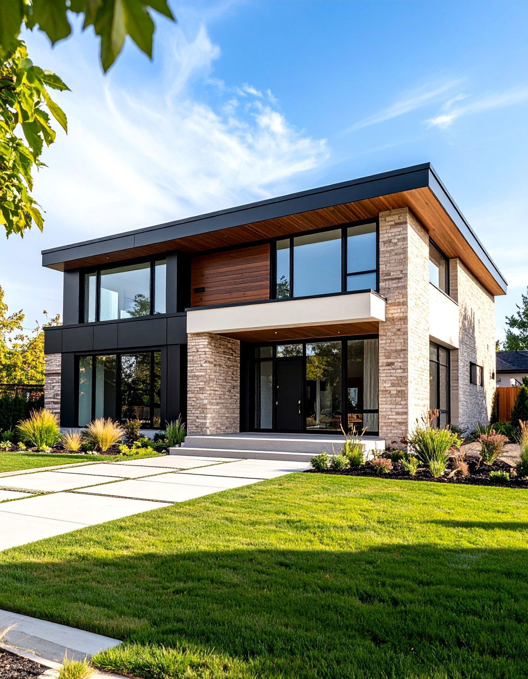 Modern Minimalist Beige Brick Design - 25 Beige Brick Exterior Home Ideas