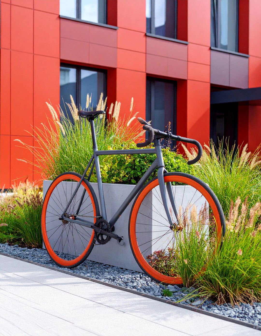 Modern Minimalist Bicycle Planter - 25 Old Bicycle Garden Ideas