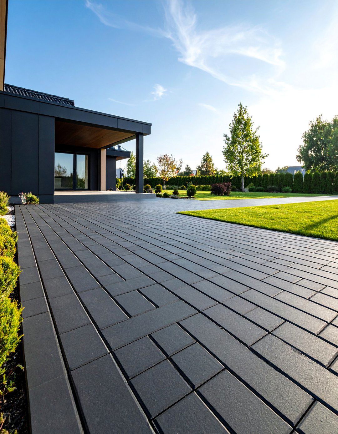 Modern Minimalist Black Brick Design - 25 Black Brick Walkway Ideas