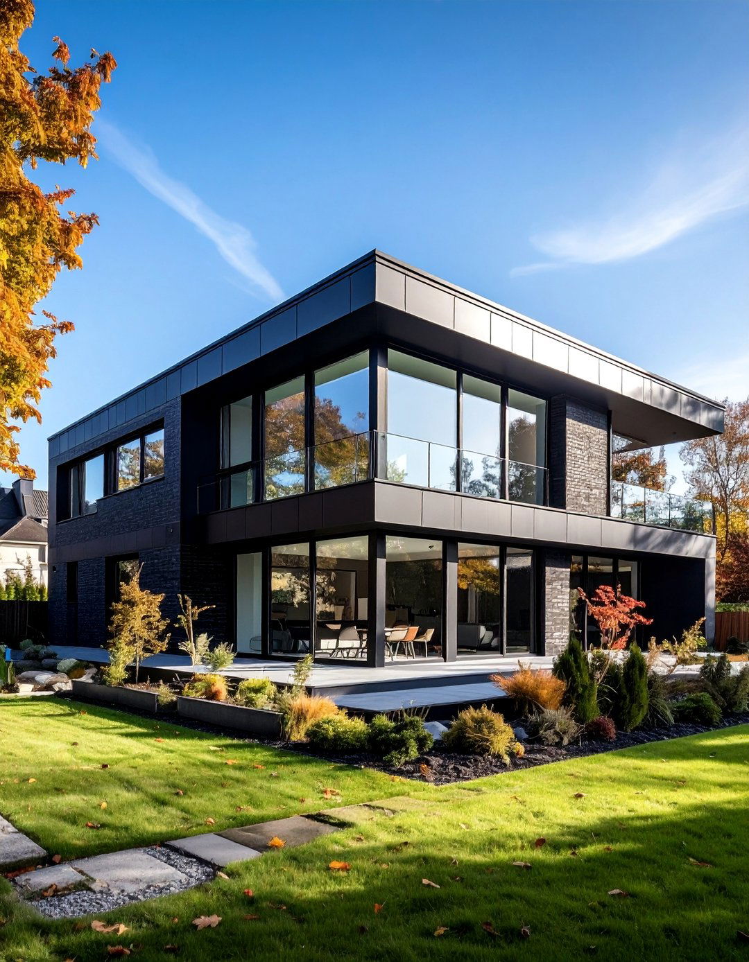 Modern Minimalist Black Brick House with Clean Lines - 25 Black Brick House Exteriors