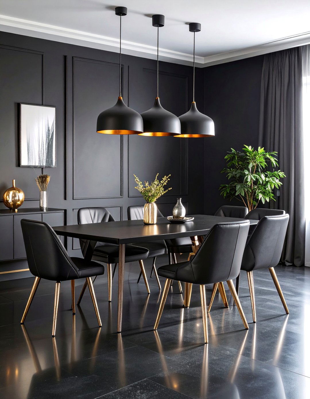 Modern Minimalist Black Dining Room - 25 masculine dining room ideas
