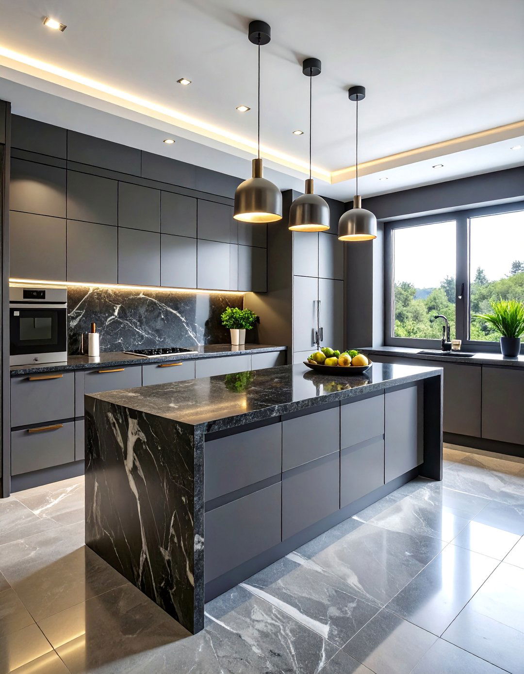 Modern Minimalist Black Granite Kitchen - 25 Black Granite Countertops Kitchen Ideas